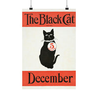 The Black Cat, December Poster (1890) - Original Vintage Poster Print | ecclesiastical-sewing