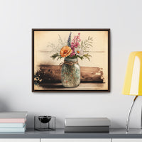 Mason Jar Floral Watercolor Print on Canvas | Home and Decor Gift
