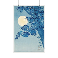 Game Room Poster: Blossoming Cherry on a Moonlit Night (ca. 1932) - Ohara Koson by Ecclesiastical Sewing