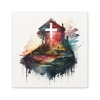 Ethereal Watercolor Church Print | Ideal for Spiritual Home Decor | ecclesiastical-sewing