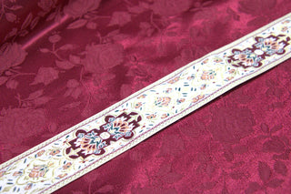 Abbey Rose jacquard orphrey trim suitable for Gaudete and Laetare rose on Sarafina Rose Brocade Fabric