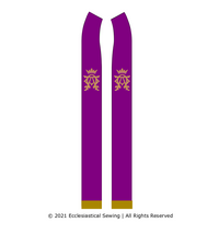 Alpha Omega and Crown Stole | Blue and Violet Advent Stoles
