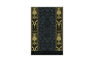 Black Pulpit Fall with Vertical Black and Gold Orphreys – Saint Justin Martyr Collection