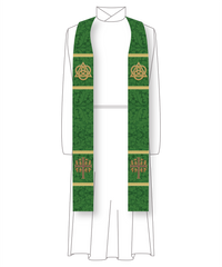 Budded Cross Trinity Priest Stole | Green Stole Sanctified Collection