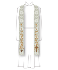 White Clergy Stoles | Christmas Rose Easter Collection Style #4