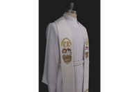 White Clergy Stoles With Christmas Rose | Easter Collection Style #5