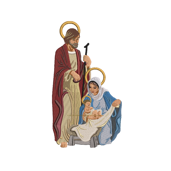Holy Family Digital Machine Embroidery Design | Christmas Embroidery Design