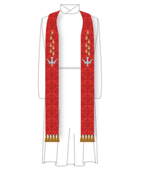 Dove Pentecost Red Stole | Red Pentecost Pastor and Priest Stoles