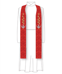 Dove Pentecost Red Stole | Red Pentecost Pastor and Priest Stoles