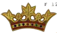 Goldwork Cross Applique or Goldwork Crown