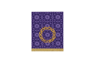 Violet Luther Rose Brocade Lent pulpit fall featuring embroidered Crown of Thorns motif in violet brocade, symbol of Christ’s Passion for Lent and Holy Week