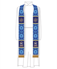 Ecce Agnus Dei Advent Pastor Priest Stole | Blue or Violet Stole