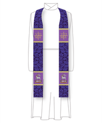 Ecce Agnus Dei Advent Pastor Priest Stole | Blue or Violet Stole