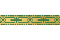 Ecclesia Orphrey 3" Width Green  Metallic Ribbon Trim | Regalia Ceremonial Historic Costume Trim
