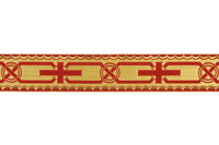 Ecclesia Orphrey 3" Width Red Metallic Ribbon Trim | Regalia Ceremonial Historic Costume Trim