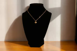 Elegant Sacred Heart Puffed Pendant Necklace