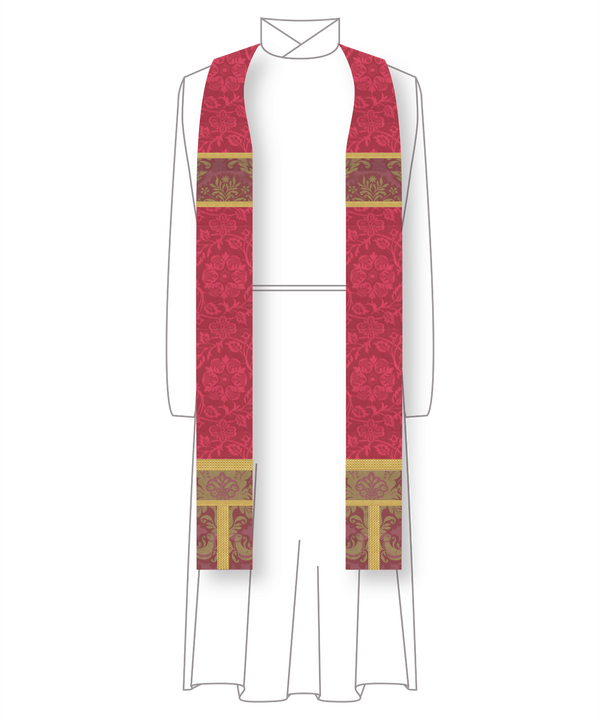 English Rose Gaudete Laetare Pastor Priest Stole |Rose Clergy Stole
