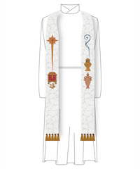 Epiphany Christmas Stole | Pastor Priest White Stole