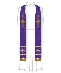Lent Stole Gloria Advent | Palm Branch and Cross for Pastors Priest