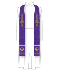 Lent Stole Gloria Advent | Palm Branch and Cross for Pastors Priest