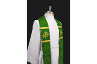 Green Trinity Pastor Stole | VDMA and Chalice Pastor Priest Stole