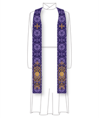 IHC Lattice Purple Stole for Lent | Ecclesiastical Sewing