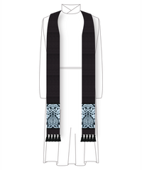 Martyr Stole with Black & Silver Clergy Liturgical Vestment