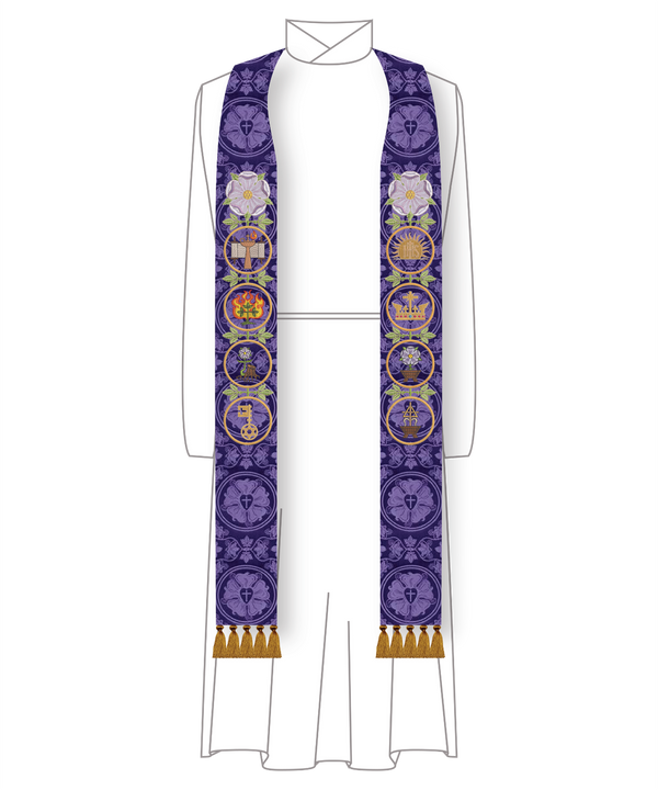 Advent Blue or Violet Pastor Stole | O' Antiphon Collection