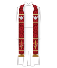 Pentecost Clergy Stole Red with Dove Pastor Priest Church Vestment 