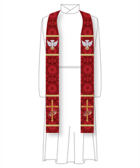 Pentecost Clergy Stole Red with Dove Pastor Priest Church Vestment 