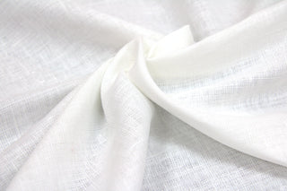 Porcelain Linen white linen polyester blend fabric close up