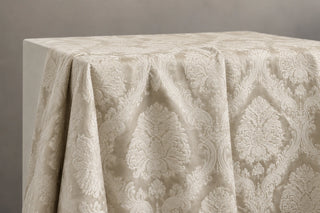 Chenille floral weaving on the satin ground of Ravenna Ivory Brocade