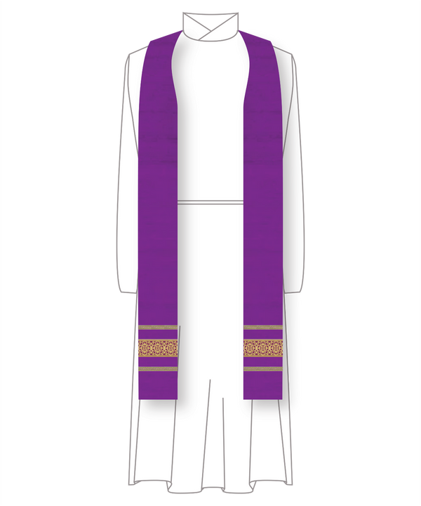 Saint Alban Violet Stole | Lent Pastor Priest Stole