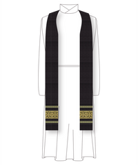 Saint Alban Black Clergy Stoles for Priest, Pastors, Deacons