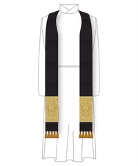 Clergy Stole in the St. Gregory Style #2 |  Priest Liturgical Stoles Black