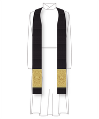 Clergy Stole in the St. Gregory Style #2 |  Priest Liturgical Stoles  Black