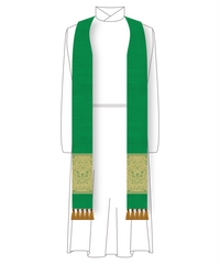 Clergy Stole in the St. Gregory Style #2 |  Priest Liturgical Stoles Green