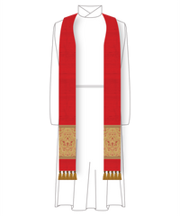 Clergy Stole in the St. Gregory Style #2 |  Priest Liturgical Stoles Red