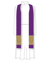 Clergy Stole in the St. Gregory Style #2 |  Priest Liturgical Stoles Violet