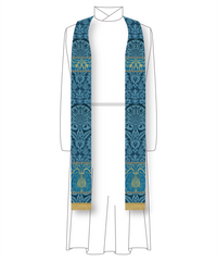 Silk Damask Priest Stoles | Seasonal Colors Clergy Stoles Blue