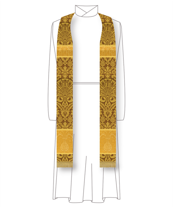 Silk Damask Priest Stoles | Seasonal Colors Clergy Stoles Gold