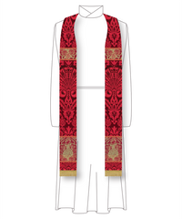 Silk Damask Priest Stoles | Seasonal Colors Clergy Stoles Red