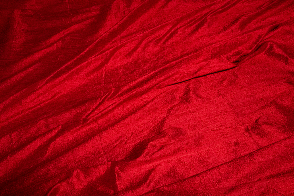 Red Raw Silk Fabric