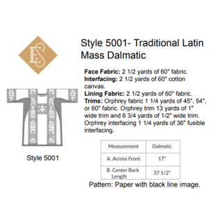 Dominus Pattern Latin Latin Mass Dalmatic Pattern | Church Vestment Sewing Pattern ...