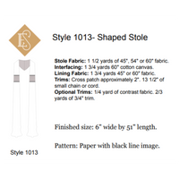 Shaped Stole Sewing Pattern Style 1013 | Clergy Stole Latin Mass| ecclesiastical-sewing