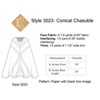 Conical Chasuble Sewing Pattern Style 3023 Ecclesiastical Sewing