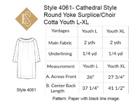 Cathedral Round Yoke Choir Cotta |Church Vestment Sewing Pattern