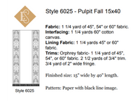 Pulpit Fall Sewing Pattern | Style 6025 & 6026 Pulpit Fall Pattern