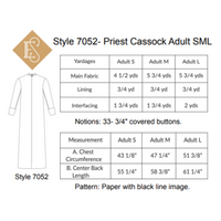 Priest or Pastor Cassock Sewing Pattern |Church Vestment Patterns
