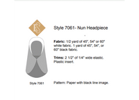 7061 Nun Headpiece | Religious Habit Cap and Veil Sewing Pattern